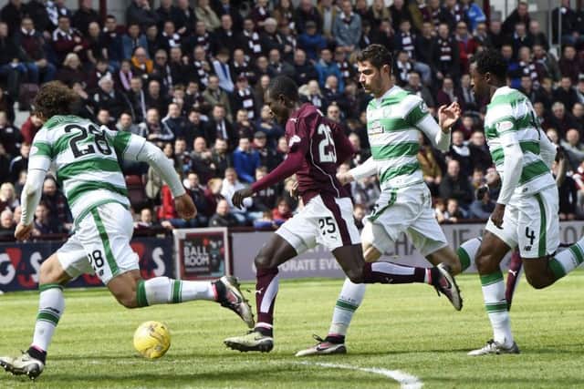 Hoops fans were denied entry to Tynecastle, even though they held real tickets. Picture Ian Rutherford
