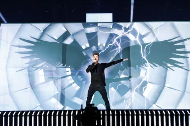 Sergey Lazarev performs John Ballard's song during Eurovision rehearsals. Picture: Thomas Hanses (EBU)