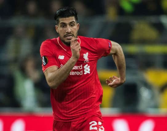 Liverpool midfielder Emre Can is set to return for his side's crucial Europa League semi-final second leg against Villarreal. Picture: Odd Andersen/AFP/Getty Images)