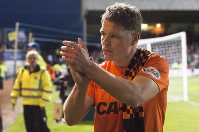 John Rankin after United were relegated at Dens Park. Picture: SNS