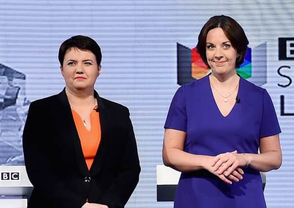 Tory leader Ruth Davidson, left, and Labours Kezia Dugdale are hoping  that if their party doesnt win today they will at least come second. Picture: Getty Images