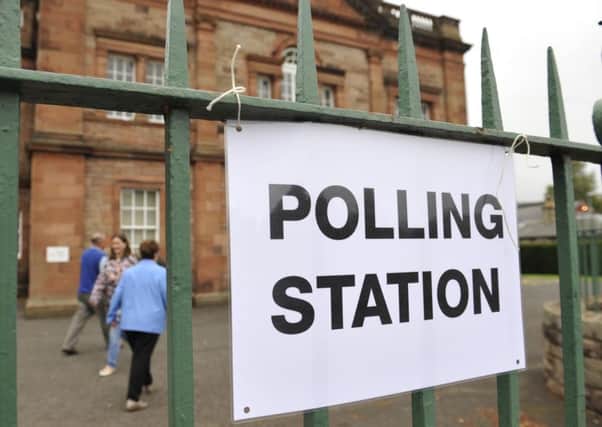 Polling station at Victoria Hall, Selkirk