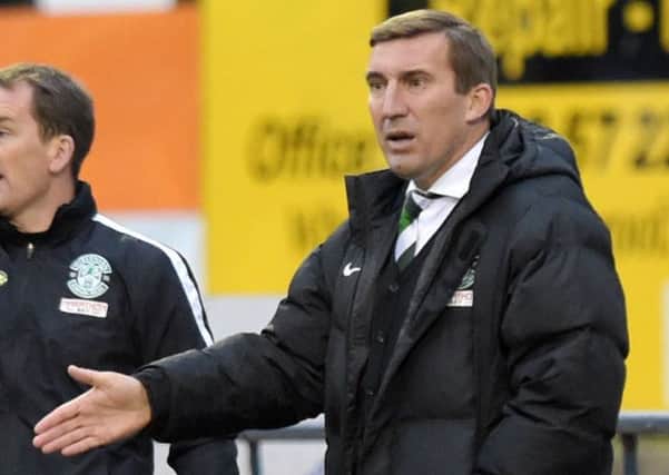 Hibernian manager Alan Stubbs on the touchline at Stark's Park. Picture: Craig Williamson/SNS