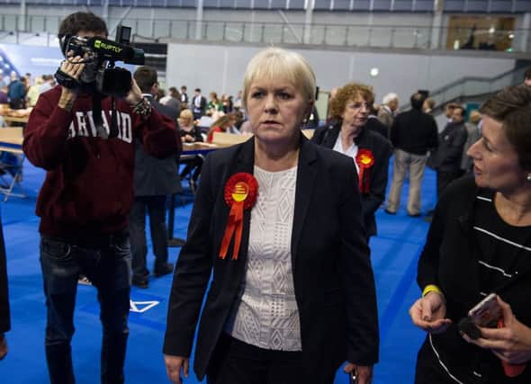 Johann Lamont at the Glasgow count on election night. Picture: John Devlin