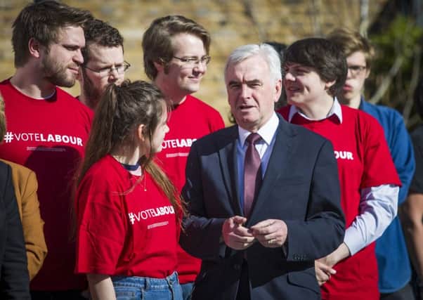 Shadow Chancellor John McDonnell with young Labour activists. Picture: Getty Images