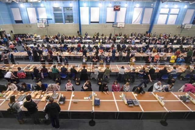 The count for the north east in earnest at Robert Gordon University in Aberdeen. Picture: SWNS