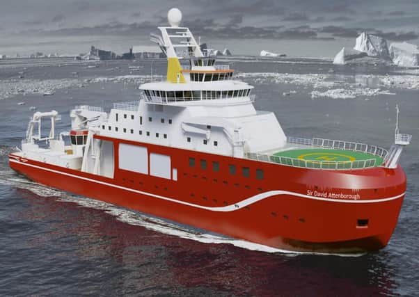 The new state-of-the-art polar research ship that is to be named RRS Sir David Attenborough Picture: NERC/PA Wire