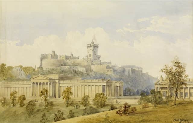 An impressive Prince Albert Memorial Keep at Edinburgh Castle and a cylindrical-shaped Sean Connery Filmhouse are amongst a collection of unrealised architectural drawings to have gone on display together for the first time