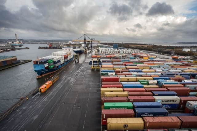 Grangemouth handles more than 155,000 containers each year. Picture: Peter Devlin