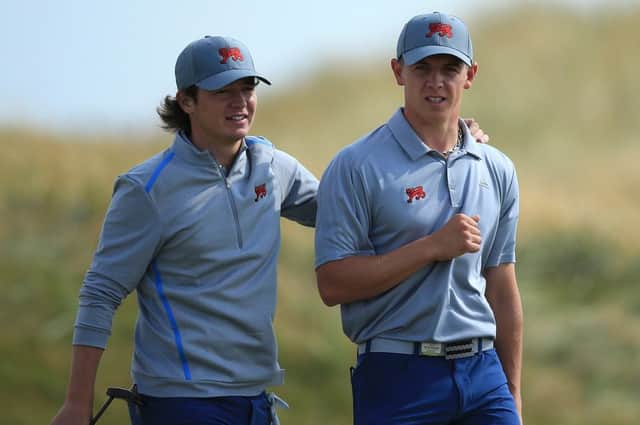Ewen Ferguson, left, is safely into the final two rounds in Turkey and could be joined by fellow amateur Grant Forrest, right. Picture: Getty Images