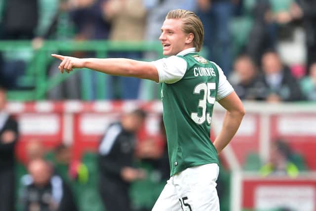 Hibernian's Jason Cummings has been in great goalscoring form this season. Picture: SNS