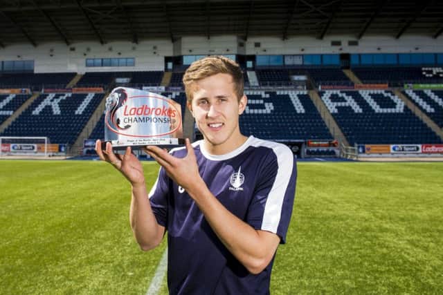 Will Vaulks with his Championship Player of the Month trophy. Picture: Gary Hutchison/SNS