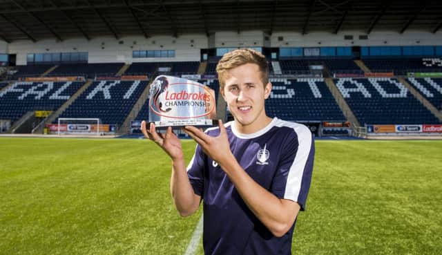 Will Vaulks with his Championship Player of the Month trophy. Picture: Gary Hutchison/SNS