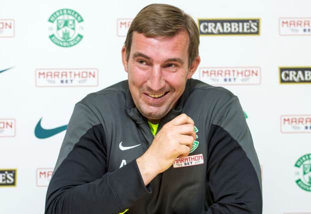 Hibs coach Alan Stubbs has appealed to the fans to back them in the play-off second leg against Raith. Picture: Bill Murray/SNS