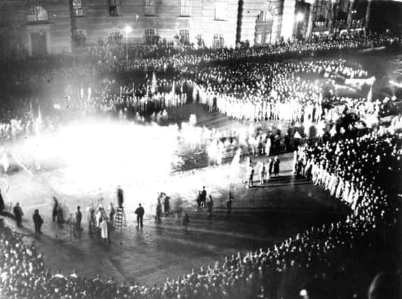 On this day in 1933, Hitler ordered the burning of more than 25,000 un-German books in Berlin. Picture: AP
