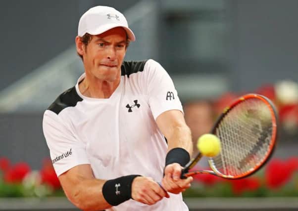 Andy Murray defeated Tomas Berdych 6-3, 6-2 in the Madrid Open quarter-finals. Picture: Julian Finney/Getty Images