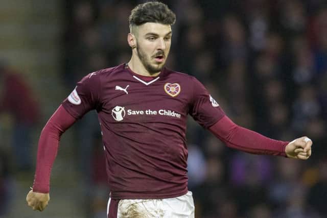 Callum Paterson is a threat down the flank and in opposing boxes for Hearts. Picture: SNS