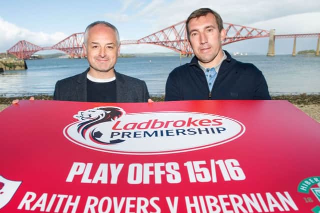 Ray McKinnon and Alan Stubbs have exchanged barbs since Raith defeated Hibs 1-0 in the first leg. Picture: Ross Parker/SNS