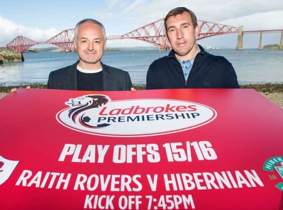 Ray McKinnon and Alan Stubbs have exchanged barbs since Raith defeated Hibs 1-0 in the first leg. Picture: Ross Parker/SNS
