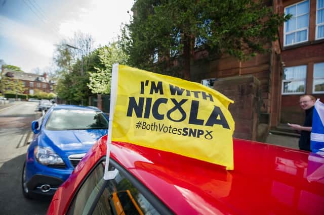 One of many shows of support for Nicola Sturgeon and the SNP in Glasgow. Picture: John Devlin