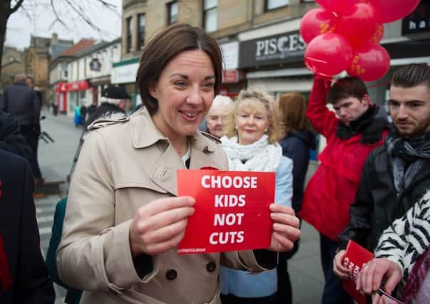 Kezia Dugdale campaigns in Rutherglen, but she was powerless to stop Clare Haughey of the SNP becoming the first non-Labour MSP in the constituency. Picture: John Devlin