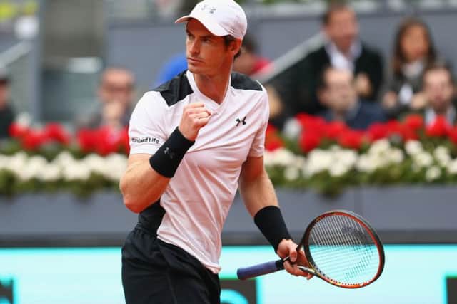 Andy Murray celebrates a point en route to his straight sets win over Rafael Nadal. Picture: Clive Brunskill/Getty Images