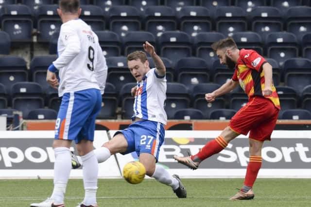 Partick Thistle's Steven Lawless opens the scoring. Picture: Rob Casey/SNS