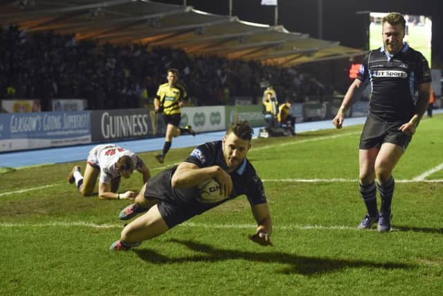 Glasgow Warriors Tommy Seymour was rewarded for his try-scoring abilities, his effort against Ulster beating the competition. Picture: SNS