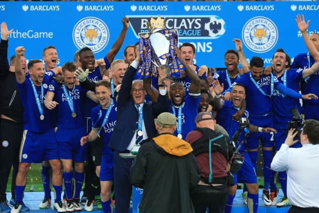 Leicester City celebrated lifting the Premier League crown on Saturday. Picture: PA