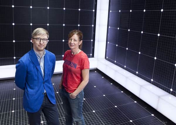 Award winning set designers Finn Ross and Bunny Christie on the set of The Curious Incident of the Dog in the Night Time