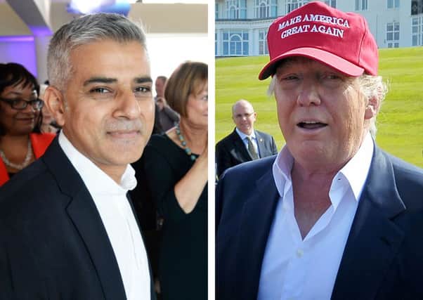 Donald Trump has reportedly suggested that new London mayor Sadiq Khan would be exempt from his proposed ban on Muslims entering the US, should he make it to the presidency in January. Picture: PA Wire
