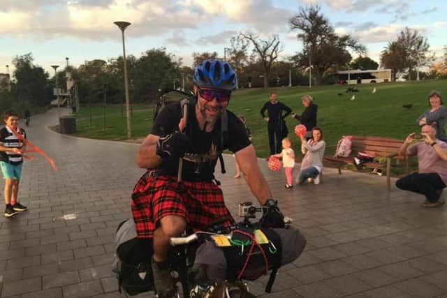Gary Banford completes his 1,000km cycle across the Australian outback
