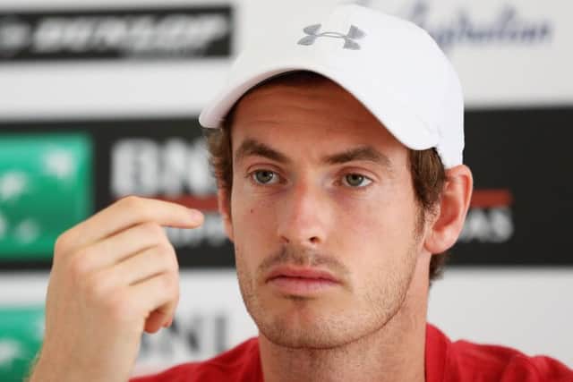 Andy Murray talks to the media during the Internazionali BNL d'Italia in Rome. Picture: Matthew Lewis/Getty