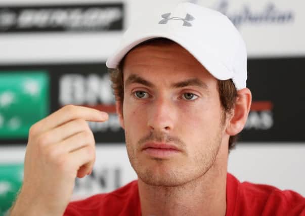 Andy Murray talks to the media during the Internazionali BNL d'Italia in Rome. Picture: Matthew Lewis/Getty