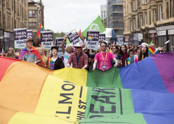 A scene from Pride Glasgow, the city's annual LGBT event.  Picture Robert Perry