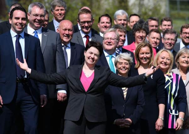 Scottish Conservative leader Ruth Davidson (centre) with her new Scottish Conservative MSPs. Picture: PA