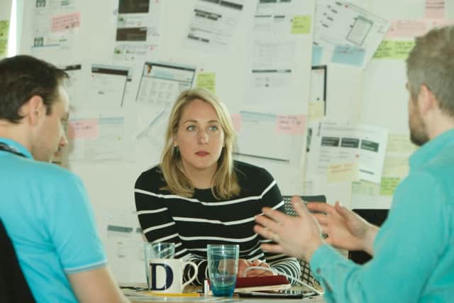 Kristen Bennie works with her development team at Gogarburn. Picture: Toby Williams