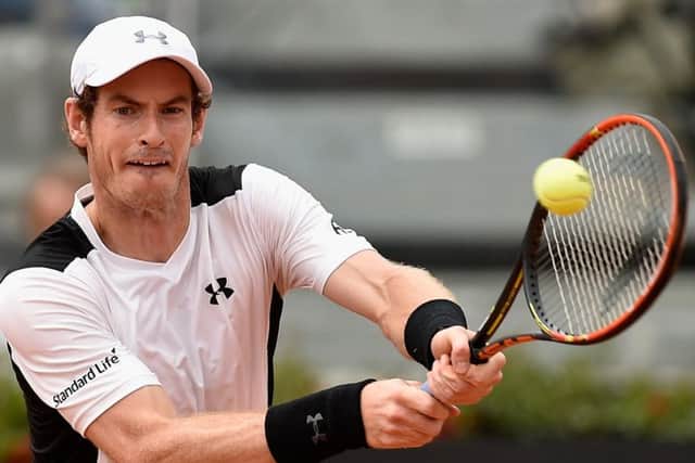 Andy Murray on his way to beating Mikhail Kukushkin in straight sets in Rome. Picture: Dennis Grombkowski/Getty Images