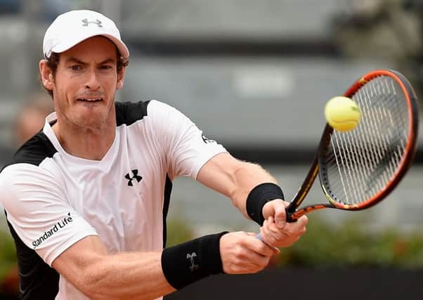 Andy Murray on his way to beating  Mikhail Kukushkin in straight sets in Rome. Picture: Dennis Grombkowski/Getty Images