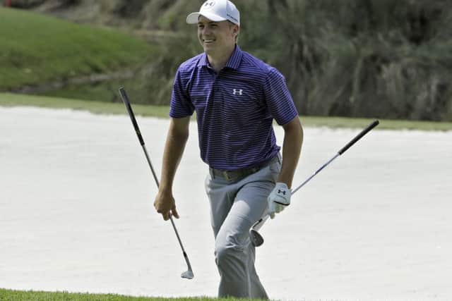 Jordan Spieth in relaxed mood during practice for the Players Championship yesterday. Picture: AP