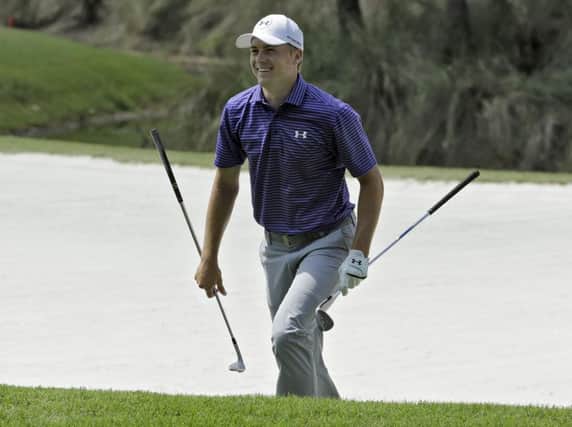 Jordan Spieth in relaxed mood during practice for the Players Championship yesterday. Picture: AP