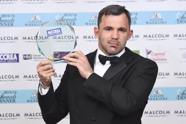 Glasgow Warriors' Simone Favaro is announced as the McCrea Financial Services Player of the Season. Picture: SNS