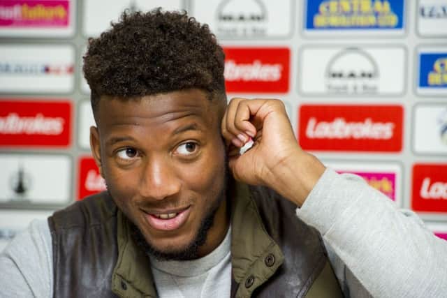 Myles Hippolyte ahead of Falkirk's play-off battle with Hibs. Picture: SNS