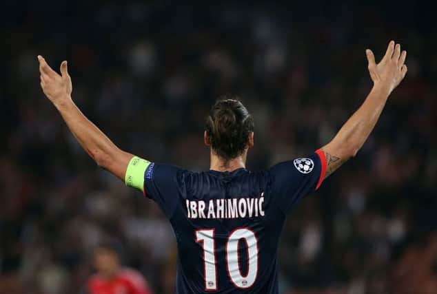 Zlatan Ibrahimovic will leave Ligue 1 champions Paris Saint-Germain at the end of the season having been crowned France's player of the year for a record third time. Picture: AFP/Getty Images