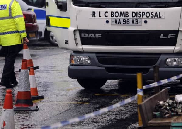 The 'grenade' was discovered during roadworks in Glasgow. Picture: Greg Macvean