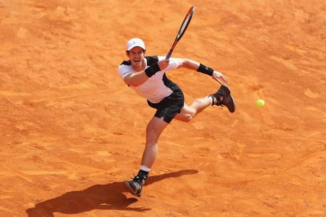 Andy Murray in action during his win over David Goffin of Belguim in Rome. Picture: Matthew Lewis/Getty Images