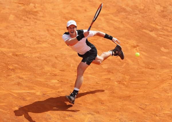 Andy Murray in action during his win over David Goffin of Belguim in Rome. Picture: Matthew Lewis/Getty Images