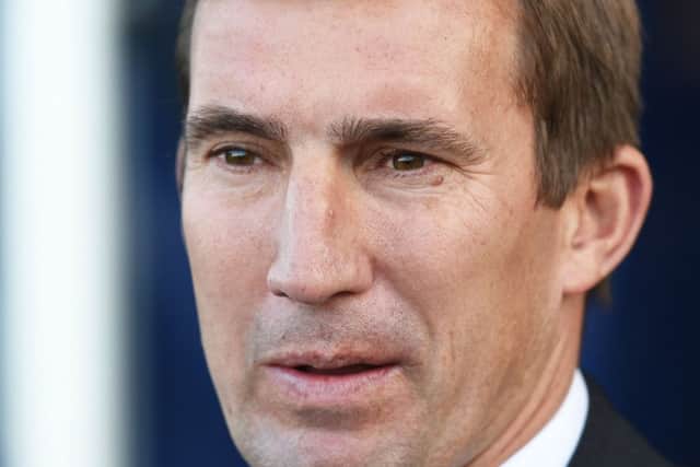 Hibs head coach Alan Stubbs refused to talk about his future after the play-off defeat by Falkirk. Picture: Craig Foy/SNS