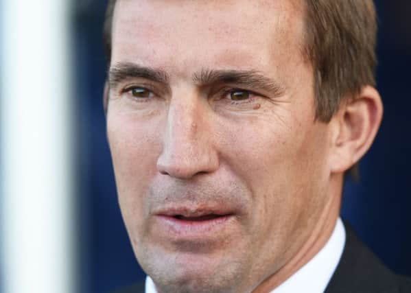 Hibs head coach Alan Stubbs refused to talk about his future after the play-off defeat by Falkirk. Picture: Craig Foy/SNS