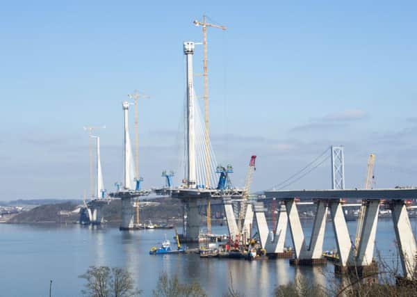 The completion of the Queensferry Crossing later this year could impact both on construction data and overall GDP performance. Picture: Ian Rutherford